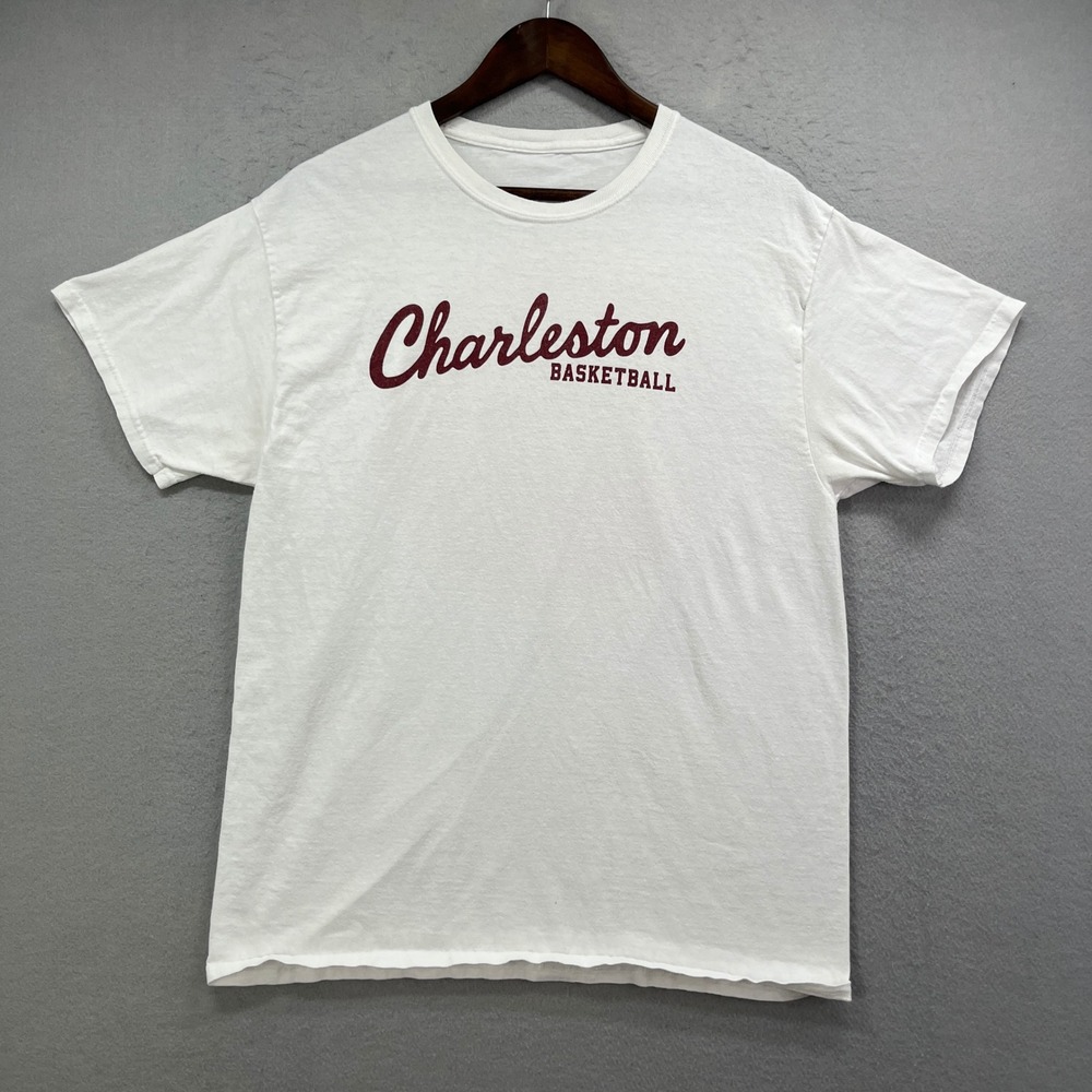 Charleston Basketball Coca Cola Graphic T Shirt Mens M White Double Sided Retro